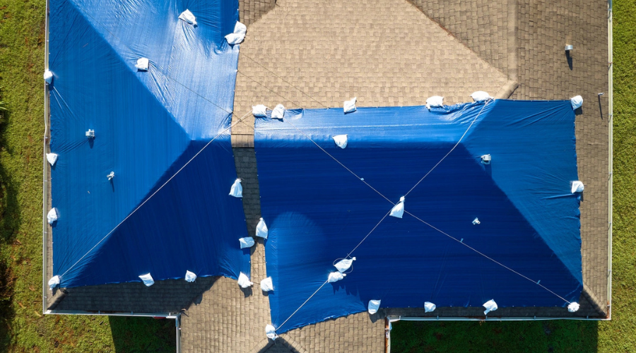 tarped-roof